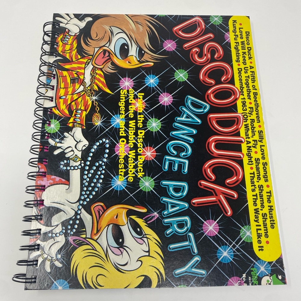 Upcycled Record Album Notebook Disco Duck Dance Party Handmade